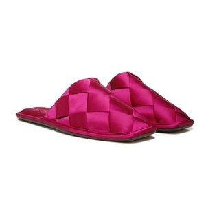 Sam Edelamn Rhys Woven Satin Mule in Pink Size 7.5